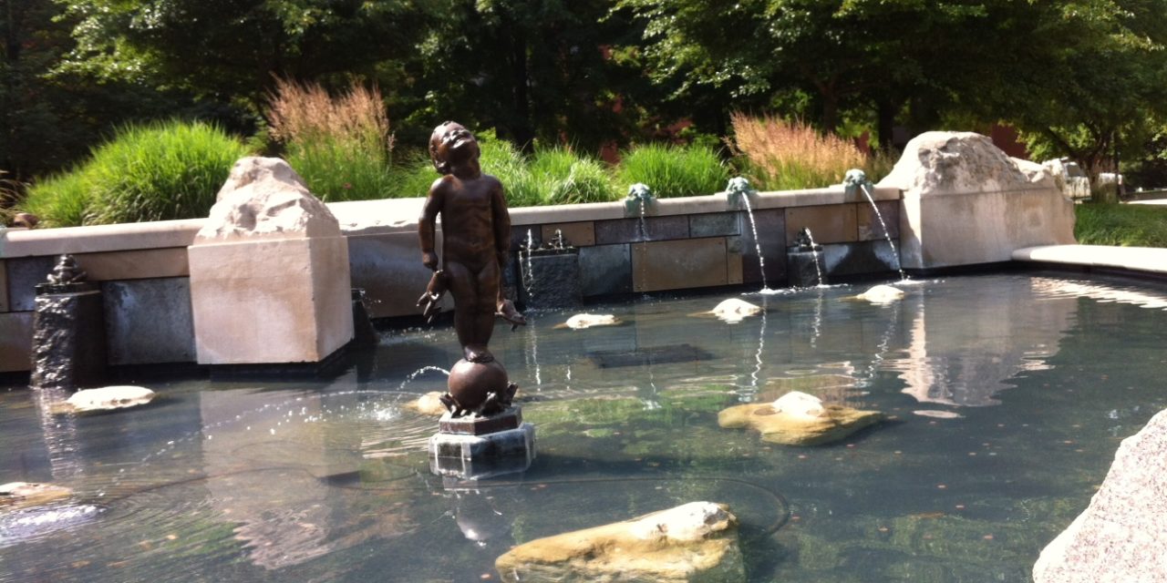 Frog Baby Fountain at Ball State University