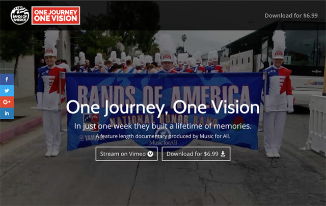 “One Journey, One Vision” Documentary Film About the BOA Honor Band Now Streaming